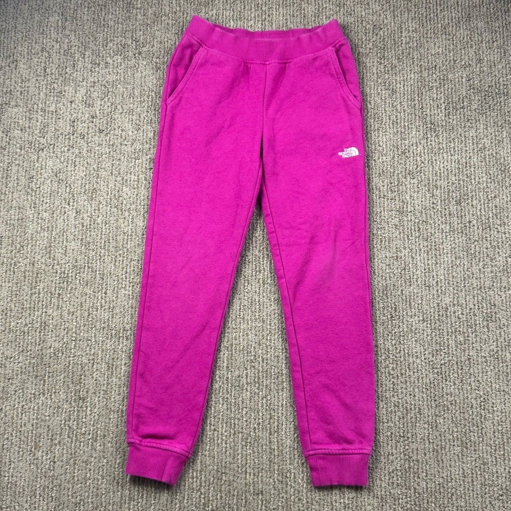The North Face Girls Pink Fleece Jogger Sweatpants Size S 7/8 Magenta